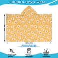thumbnail image 2 of Yellow Daisy Flower Retro Pattern Hooded Bath Towel，60"x35" for Ages 3 To 12 Kids, Quick Dry Lightweight Soft Microfiber Hood Beach Towel Cover Up for Kids, 2 of 7
