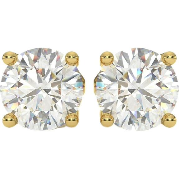 1 Ct Round Natural Diamond Stud Earrings | 925 Sterling Silver| Screw Back Solitaire Earrings for Women