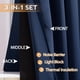 thumbnail image 5 of Cortinas RYB HOME 3 en 1 insonorizadas, opacas, que ahorran energía, color azul marino, 5 of 9