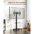 thumbnail image 4 of ECOTINY Steel Base Rolling TV Stand for 32–75" TVs up to 110 lbs, Mobile TV Cart with Tilt, Swivel & Leveling, Height Adjustable, Hidden Cable Management, Steel Shelf, Black, 4 of 10