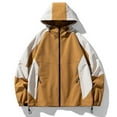 thumbnail image 2 of Jalioing Windbreaker Hoodies for Men Hooded Zipper Jacket Windproof Long Sleeved Going out Outwear (Large, Coffee), 2 of 4