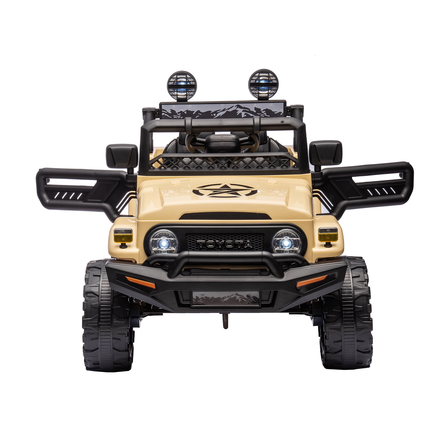 CIPACHO Licensed TOYOTA FJ Cruiser 12V Powered Ride On Car 2.4G with Parents Remote Control, Electric Car for Kids, Beige CIPACHO Licensed TOYOTA FJ Cruiser 12V Powered Ride On Car 2.4G with Parents Remote Control, Electric Car for Kids, Beige