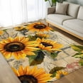 thumbnail image 4 of Sunflower Retro 6x9 Area Rugs, Farmhouse Vintage Botanical Floral Non-Skid Rubber Backing Large Rectangle Rugs - Living Room Bedroom Home Office, Indoor Floor Mat Carpets Washable Rug, 4 of 9