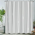 thumbnail image 2 of Grey and White Striped Shower Curtain Modern Geometric Farmhouse Shower Curtains for Bathroom Decor Waterproof Fabric Shower Curtain Set Hotel Style 72x72 Inches, 2 of 6