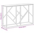 thumbnail image 4 of vidaXL Console Table Silver Stainless Steel and Tempered Glass, 4 of 5
