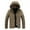 Yellow, variant on Herrnalise Men's Fashion Autumn And Winter Stitching Warm Hooded Casual Jacket Cotton Clothes Olive Green