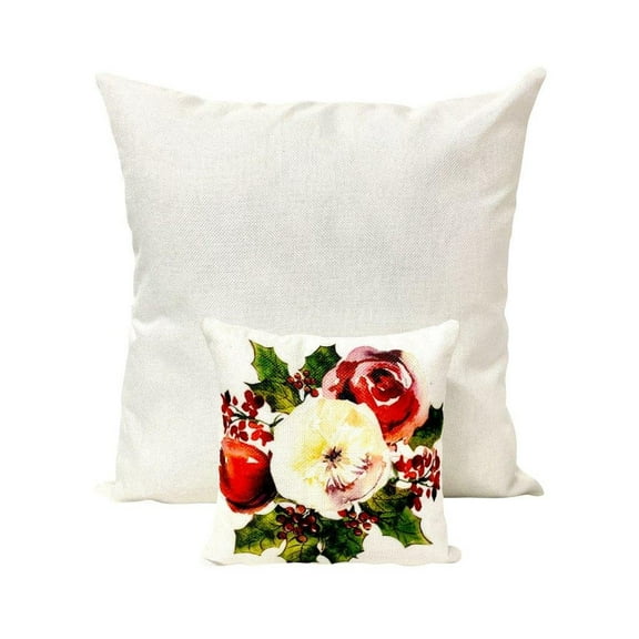 Mini Christmas White Flowers | Christmas| 8 x 8 | Home Decor | Primitive Decor | Tiny House Decor | Lumbar Pillow