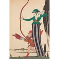 thumbnail image 2 of George Barbier 14x18 Gold Ornate Wood Frame and Double Matted Museum Art Print Titled - The Red Arc (1914), 2 of 4