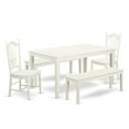 thumbnail image 2 of East West Furniture Capri 5-piece Wood Dining Room Set in Linen White, 2 of 6