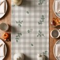 thumbnail image 5 of Smile Pumpkin Eucalyptus Leaves Thanksgiving Buffalo Plaid Fall Table Runner 13 x 72, 5 of 9
