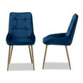 thumbnail image 4 of Bowery Hill Navy Blue and Gold Finished Metal 2-Piece Dining Chair Set, 4 of 7