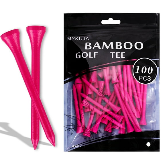 Golf Tees 100Pcs 2 3/4inch Women Golf Tees-Girls 70mm Bamboo Golf Tees Golf Gifts Pink