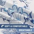 thumbnail image 4 of Turquoize Blackout Curtains 2 Panels Floral Print Thermal Insulated Grommet for Living Room(52"x 63",Blue White), 4 of 6
