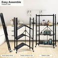 thumbnail image 5 of Vebreda 4-Tier Storage Shelf Foldable Metal Shelving Units with Wheels, Black, 5 of 8