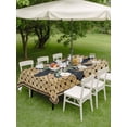 thumbnail image 4 of Outdoor Tablecloth with Umbrella Hole for Patio/Picnic/Party/Camping, Vintage Geometric Waterproof Table Cloth Rectangle Table Cover Washable, Green Brown Abstract Plaid Checkered (54"x 80"), 4 of 8
