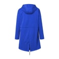 thumbnail image 3 of Chaqueta de mujer con capucha impermeable al aire libre cálido correr senderismo escalada deportes , azul XXL, 3 of 4