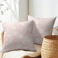 thumbnail image 5 of Vintage Floral Pillow Covers 16x16 Inch Set of 2 Rustic Light Pink and White Outdoor Decorative Throw Pillows Chinoiserie Flower Toile Pillowcases Cushion Covers for Couch Home Decor, 5 of 6