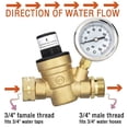 thumbnail image 5 of Knob Adjustable Water Pressure Reducer with Gauge 160PSI Pressure Regulator for Campers, 5 of 8