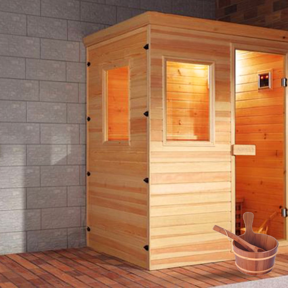 Aufguss-Set Sauna Set Pail with Wooden Handle 4ltr And Ladle 39cm Made of Wood