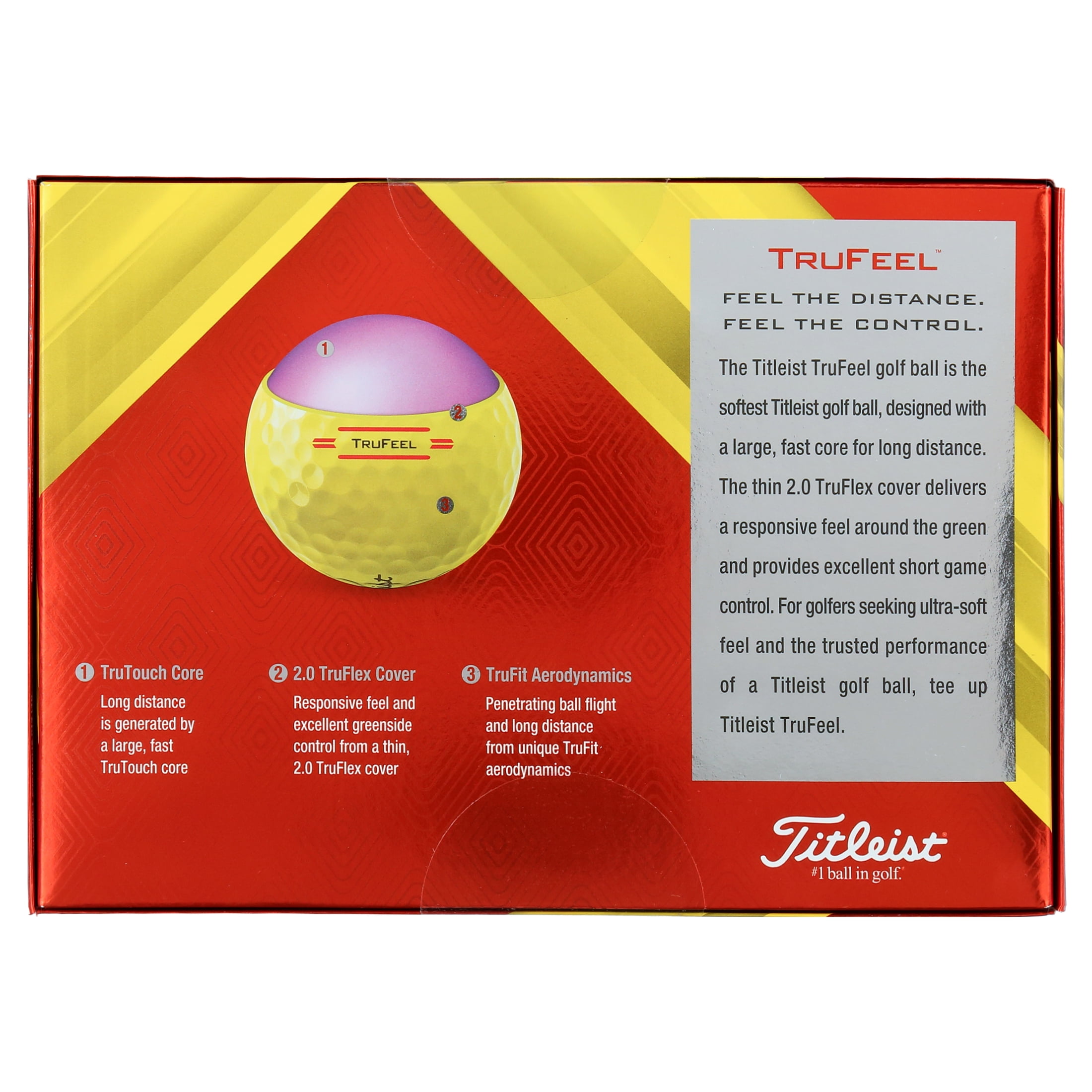 Titleist 2022 TruFeel Yellow Golf Balls, 12 Pack, Yellow