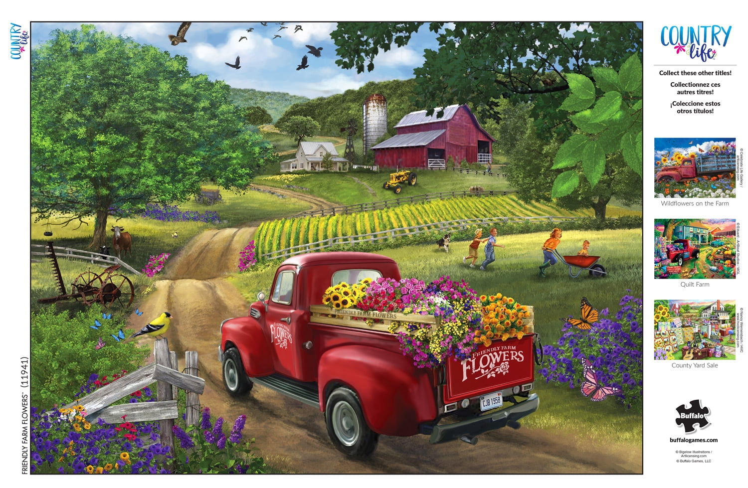 Buffalo Games - Country Life - Friendly Farm Flowers - 1000 Pieces Jigsaw Puzzle