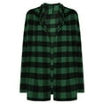thumbnail image 5 of Long Sleeve Jacket Plaid Cardigan Fall Fashion Checkered Coat Top, Green M, Size S-5XL, 5 of 8