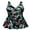 Black Floral, variant on Women's Plus Size Ruched One Piece Swimdress Tummy Control Floral Skirted Swimsuit Bathing Suit