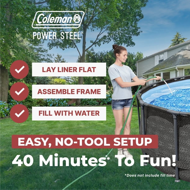 Coleman Power Steel 16 ft x 42 in. Above Ground Round Pool Set for