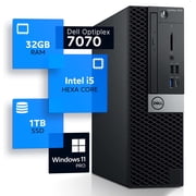 Restored Dell Optiplex 7070 Desktop Computer, Hexa Core Intel i5, 32GB, 1TB SSD, Black