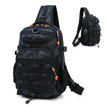 2BK Fishing Backpack with Rod & Gear Holder – Waterproof Nylon Tackle Storage Bag for Fishing Camping Hiking Hunting – Ideal Gift for Men & Fathers