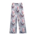thumbnail image 4 of Christmas Womens Pajama Pants Comfy Christmas Print Flannel Pajama Pants Casual Wide Leg Holiday Pj Bottoms Fall Soft Lounge Sleepwear Pants Light pink XS, 4 of 7