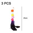 thumbnail image 2 of 3 uds varita para gato juguete suplemento cabeza de repuesto juguete interactivo para gato bola de pelo y pluma, 2 of 5