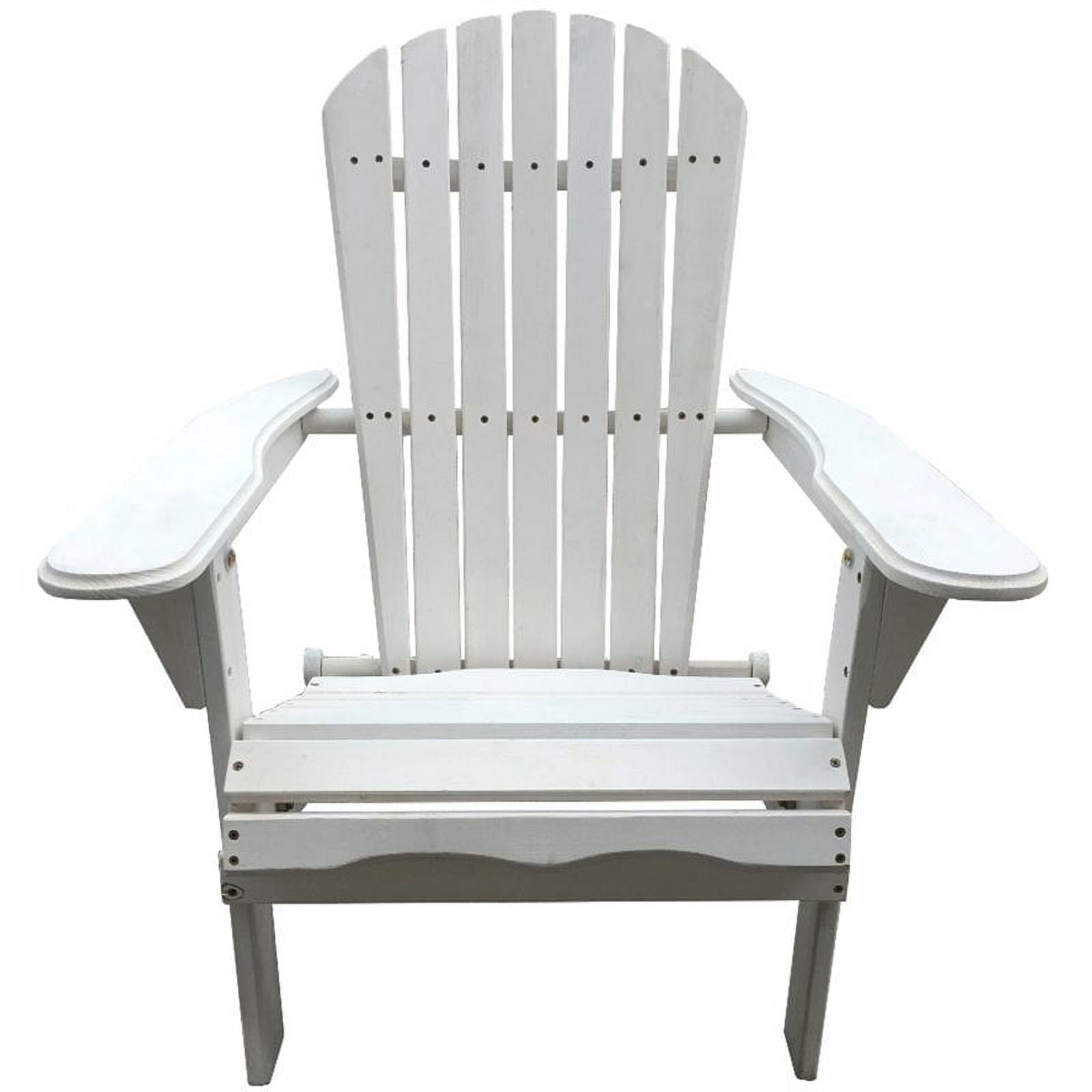W Home SW1912WT-CH2OT2 42 in. Adirondack Chair with Ottoman, White - Set of 2