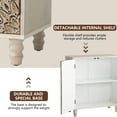 thumbnail image 4 of COSIEST 2 Flower Sideboard Wood Entryway Accent Cabinet Vintage Free-Standing Hallway, 4 of 7