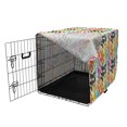 thumbnail image 3 of Colorful Dog Crate Cover, Illustration of Vibrant Animal Skin Print Modern Blemishes and Stripes, Easy to Use Pet Kennel Cover Small Dogs Puppies Kittens, 7 Sizes, Grey Yellow Multicolor, by Ambesonne, 3 of 6
