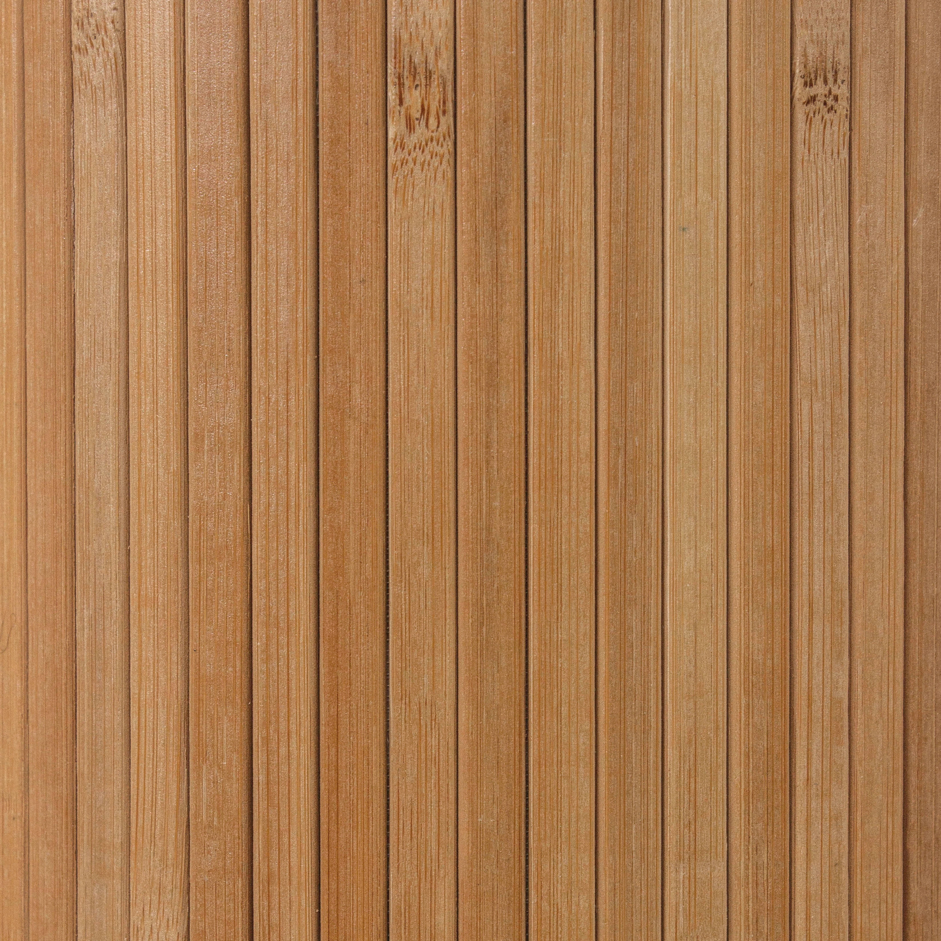 4 ft. Natural Bamboo Wave Room Divider Screen with Roll Up Design