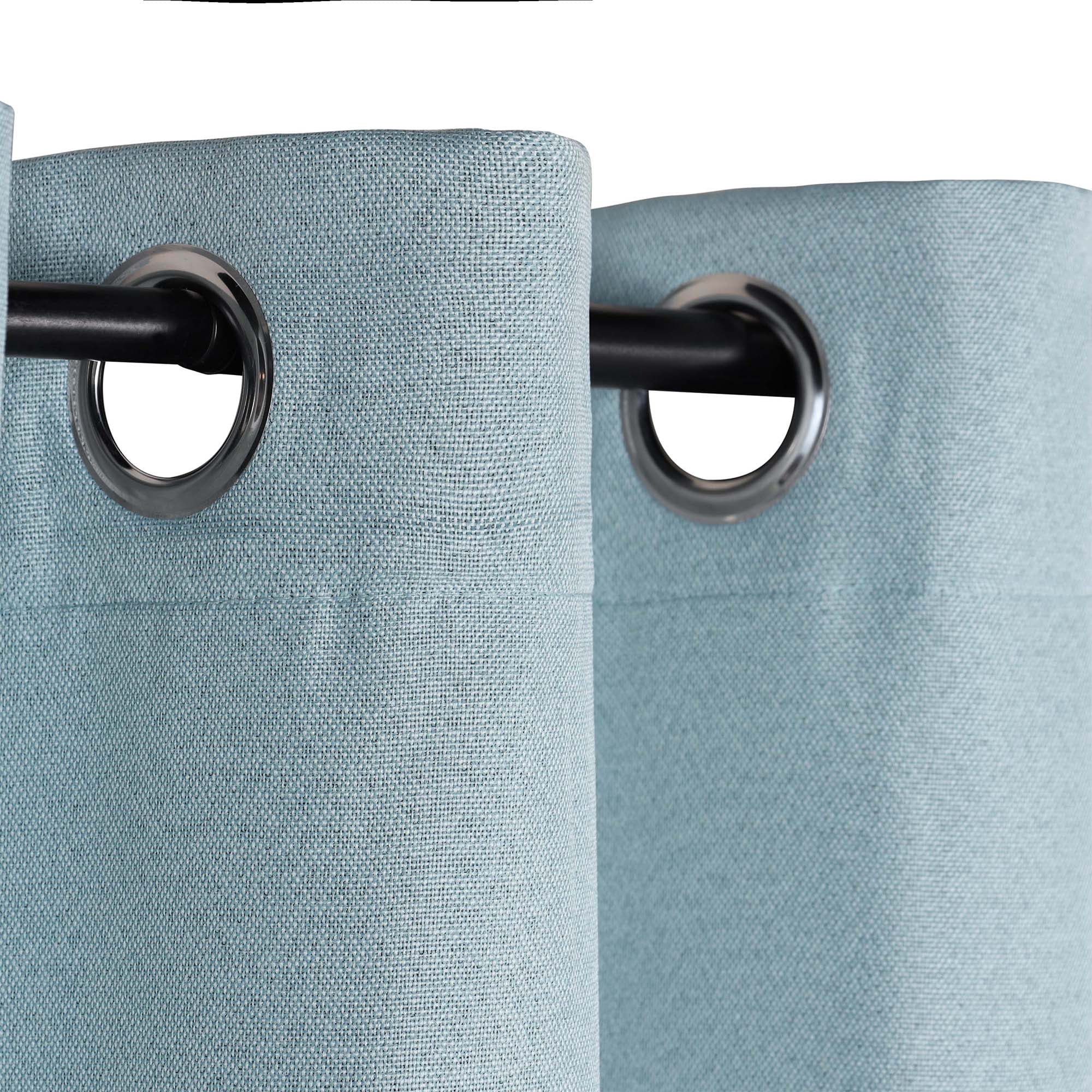 Superior Linen Blackout Curtains Set of 2, Grommet Header Curtain Panel Pair, Teal, 42"W x 96"L