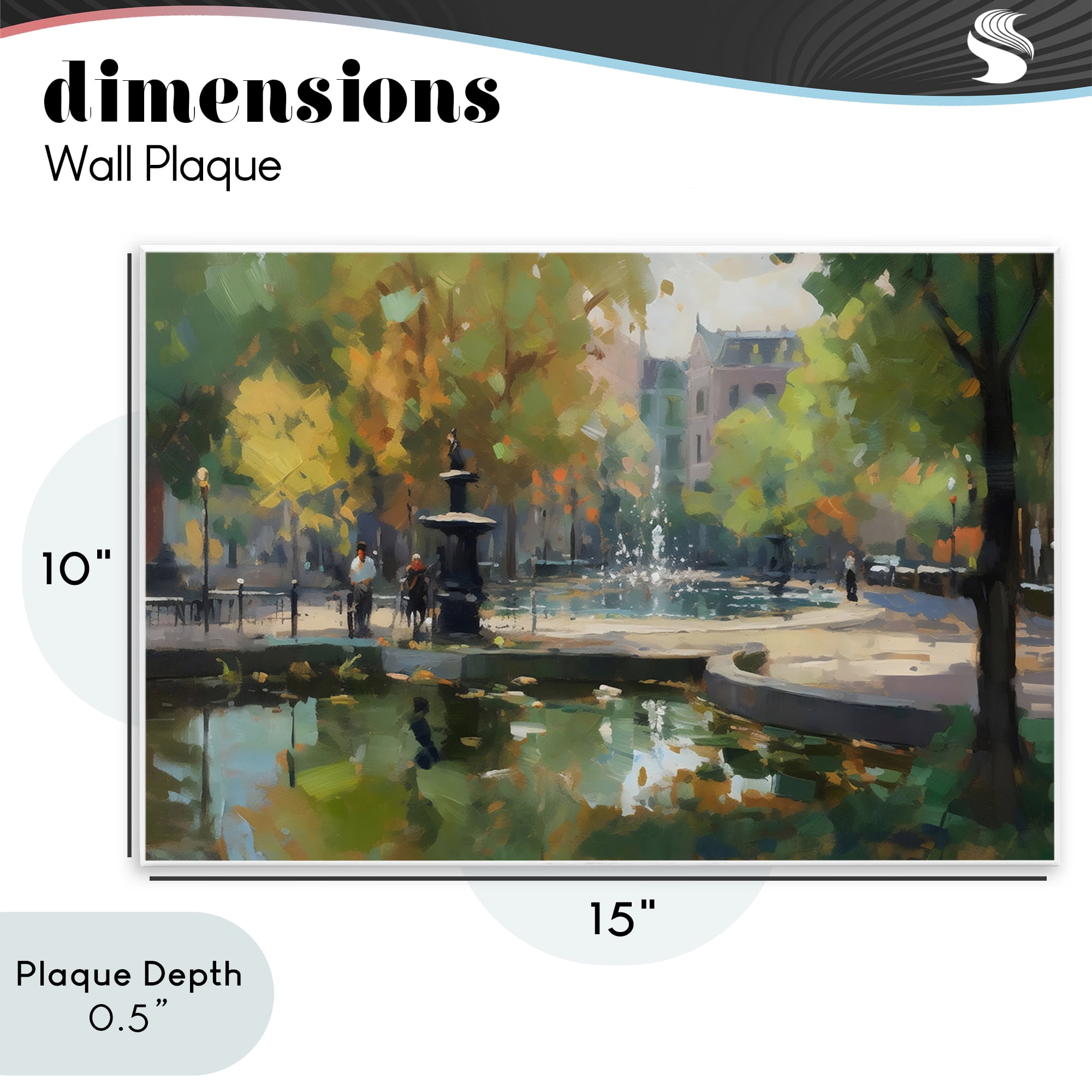 Stupell Industries Autumn Reflections at Park Fountain Wall Plaque Art, design by Creative Studio