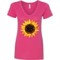 thumbnail image 3 of Inktastic Summer Grunge Sunflower Women's V-Neck T-Shirt, 3 of 5