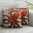 thumbnail image 3 of ONETECH Throw Pillow Cover Seafood with Sea Animals Crab Octopus Lobster Sea Turtle and Squid Home Decorative Pillow Cases Square Cushion Covers for Sofa Couch, 3 of 5