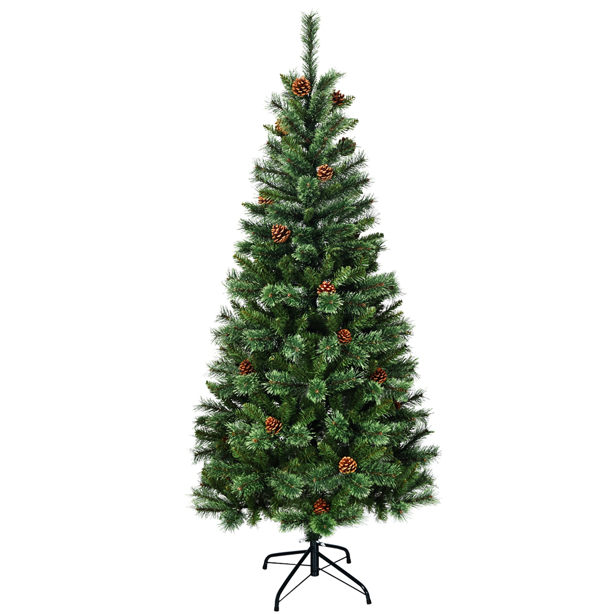 6ft 5ft 4ft Green Artificial Mixed Pine Christmas Tree Festive Xmas Decoration 