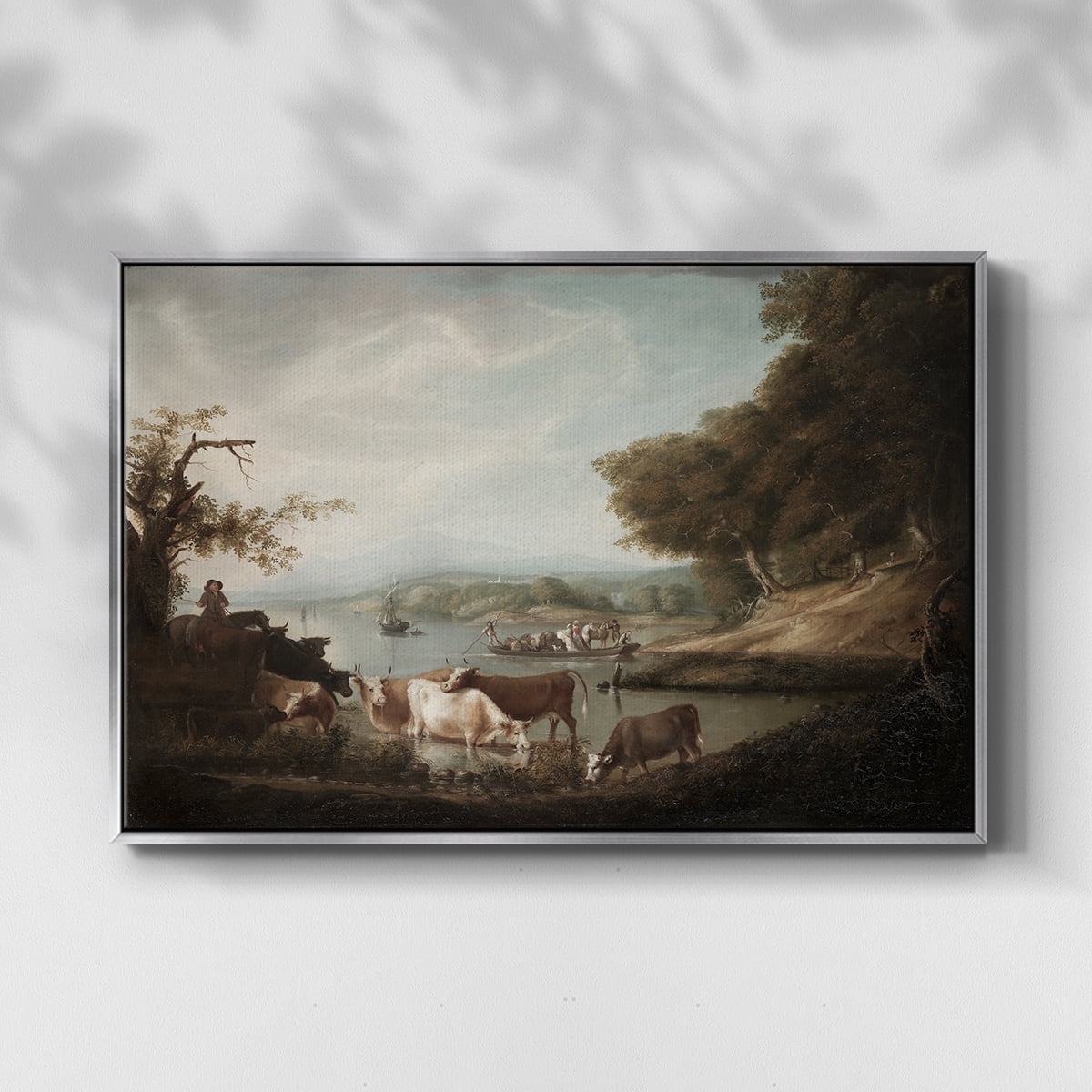 Vintage Animal Print-XXIII By Wexford Home Framed in Silver Wood Gallery Wrapped Canvas 27 in. x 41 in.