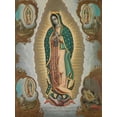 thumbnail image 2 of Enríquez, Nicolas 12x14 Black Ornate Wood Framed with Double Matting Museum Art Print Titled - The Virgin of Guadalupe with the Four Apparitions, 2 of 4