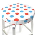 thumbnail image 3 of Easygdp Red Blue Polka Dots Print Easy To Install Bar Stool Covers&Stool Covers Round&Elastic Stool Cover, Barstool Covers,Washable&Bottom With Elastic Edge-14 inch, 3 of 7
