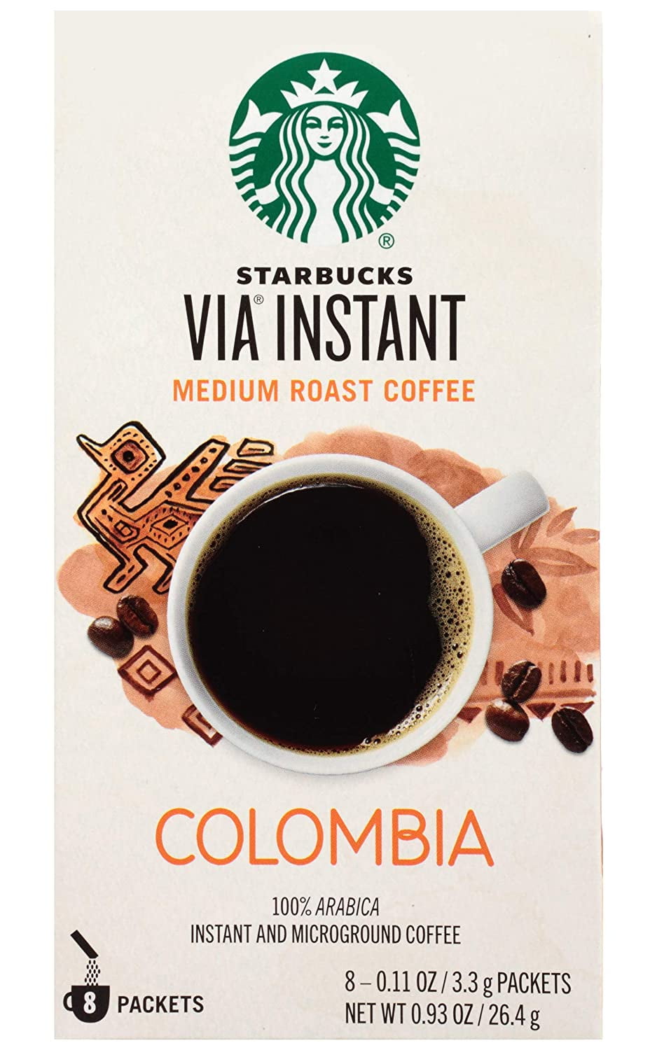Starbucks VIA® Instant Coffee Medium Roast Colombia -- 8 Packets Pack of 2