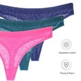 thumbnail image 4 of Women's Cotton Thong Underwear Sport Seamless Panties Hipster, 4 of 6