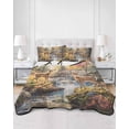 thumbnail image 3 of Autumn Forest Deer Queen Size Down Alternative Comforter, Lightweight Comforter Quilt Bedding Set with Pillow Shams Elk River Mountain All Seasons Bed Comforter Duvet Insert 90"x96", 3 of 7