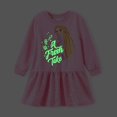 thumbnail image 2 of Disney Princess Toddler Girls Dresses Rapunzel Graphic Glow In The Dark Sequins Long Sleeves Dress Sizes 3-6, 2 of 7
