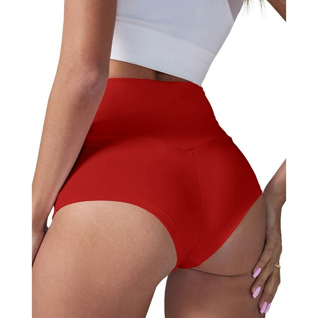 Pantalones cortos de yoga de cintura alta para mujer: pantalones deportivos que realzan los glúteos, tejido elástico en cuatro direcciones, ropa deportiva informal y sexy para el gimnasio o el baile
