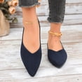 thumbnail image 4 of FRSASU Women's Low Block Chunky Heels Pointed Toe Closed Toe Work Pumps Slip on Comfort Dress Shoes Navy, 4 of 9